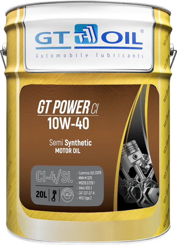 Моторное масло GT Oil GT Power CI CI-4/SL 10W40 полусинтетическое 20л